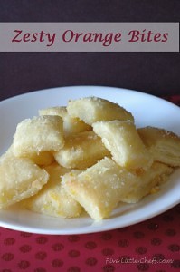 Zest Orange Bites from fivelittlechefs.com is a quick and easy dessert or snack if you prefer!Just 20 minutes to make! #recipe #zesty #orange bites #dessert