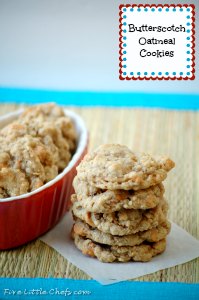 Butterscotch Oatmeal Cookies by fivelittlechefs.com - A soft and chewy Butterscotch Oatmeal Cookie #oatmeal cookie #cookies #recipe