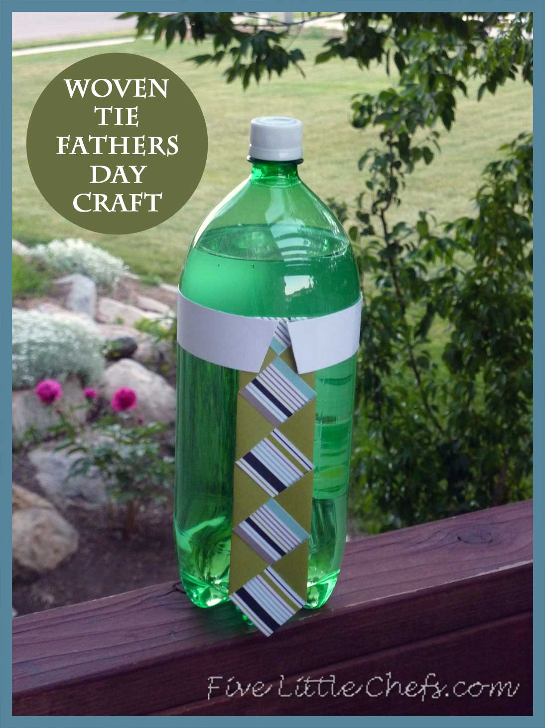 Need a quick fathers day craft? fivelittlechefs.com has a low cost, common supplies craft idea for kids. #fathers day craft