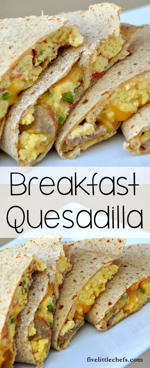 Sausage & Egg Breakfast Quesadilla - One of those easy breakfast recipes my kids like to help make for any meal.