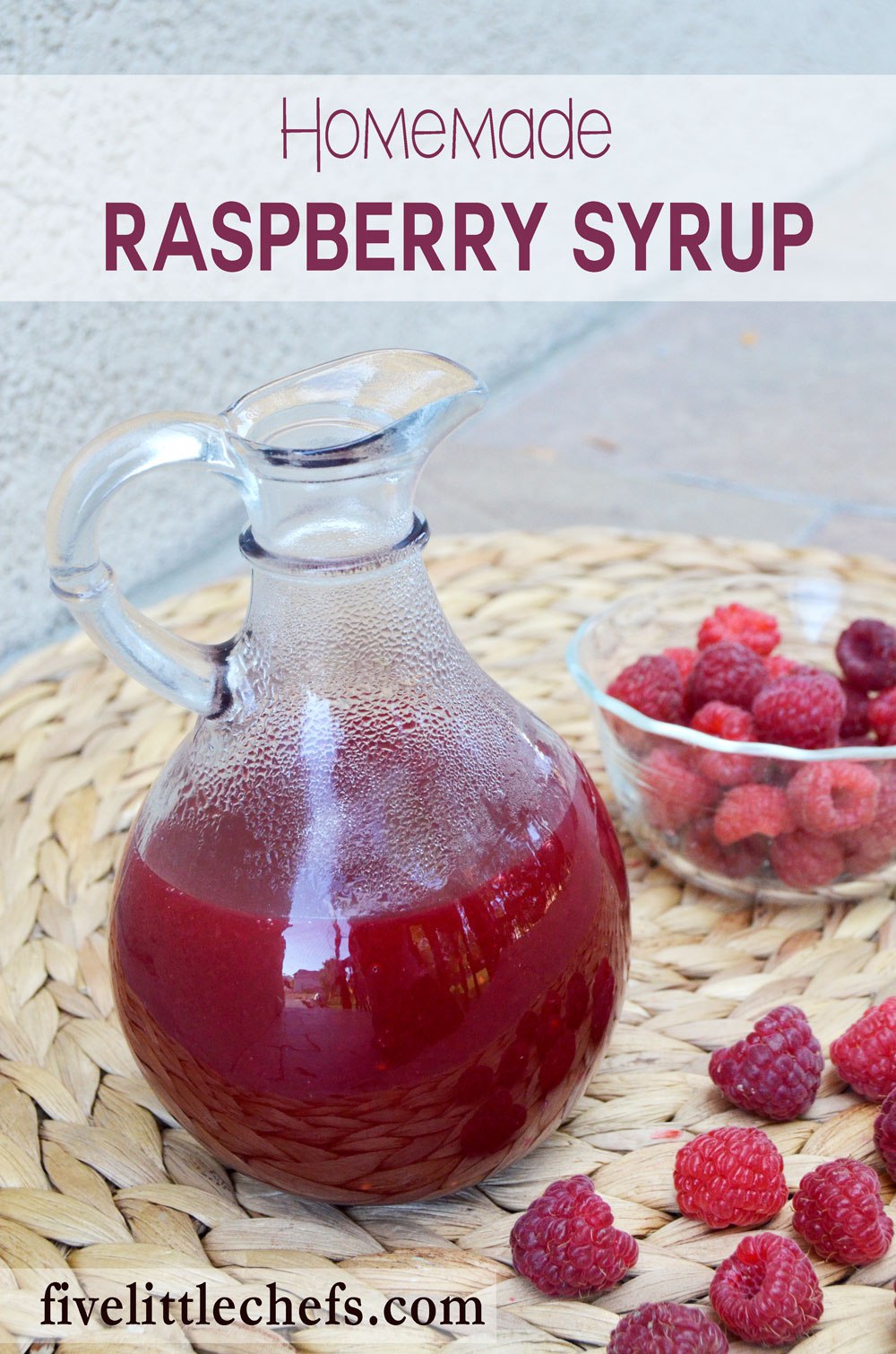Homemade raspberry syrup is sweet which makes it perfect to put on french toast, pancakes or waffles. It is also delicious on top of a bowl of ice cream. This is an easy recipe to whip up!