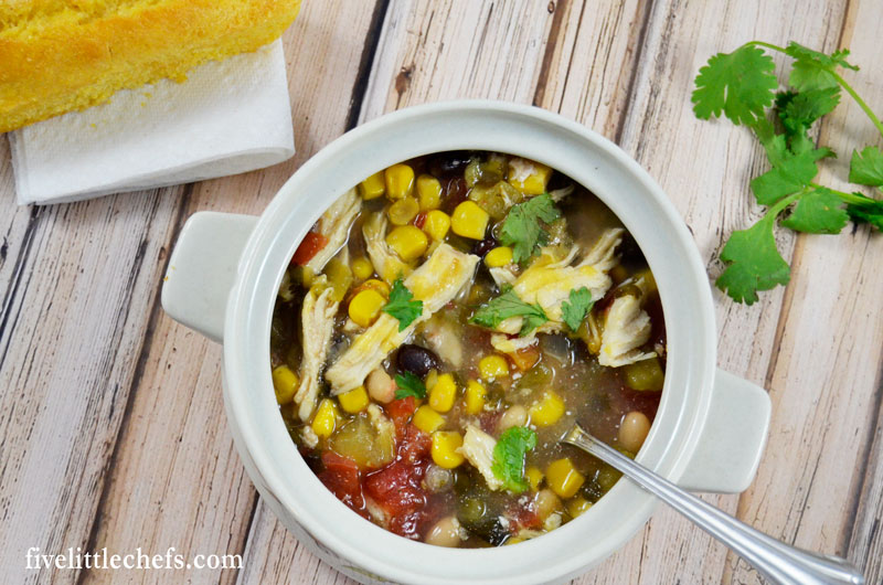The ingredients for Crock Pot White Chicken Chili are common and might be already in your pantry. Comfort food for dinner is the best.