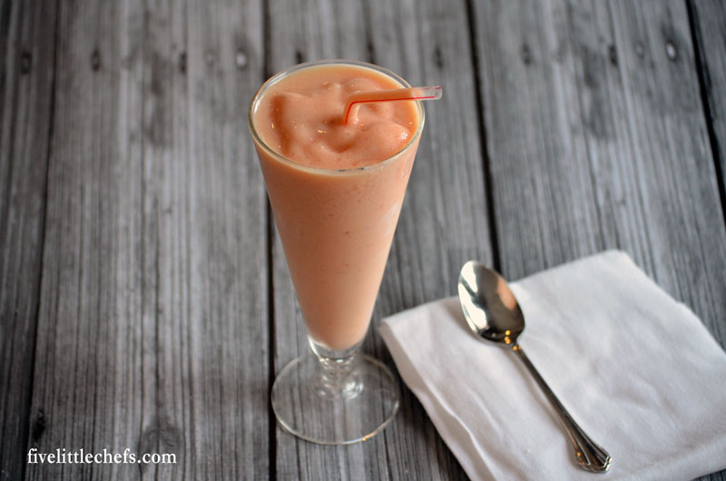 Perfect 5-ingredient Tropical Smoothie recipe to start your day or for a healthy snack.