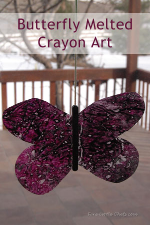 butterfly melted crayon art