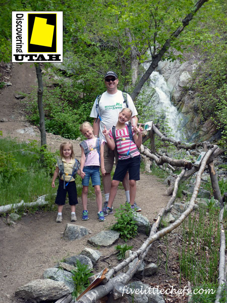 Ghost Falls Trail is a great family friendly hike leading up to a waterfall that is sometimes there and sometimes isn't. Details at fivelittlechefs.com #discoveringutah #hike