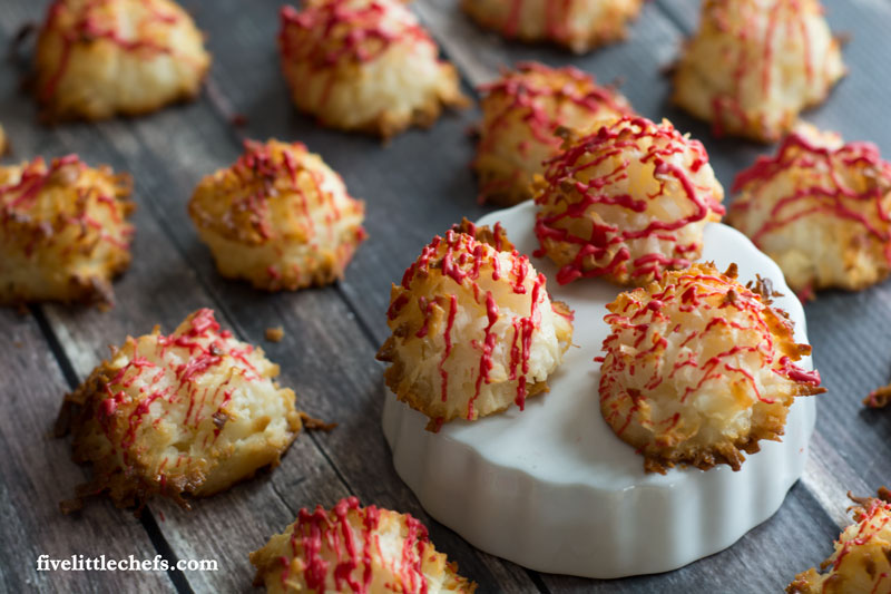 The best and easiest Coconut Macaroons. The coconut is toasted on the outside making a crunchy crust while the inside is soft and chewy. This recipe has only 5 ingredients, including sweetened condensed milk, which you probably already have in your pantry.